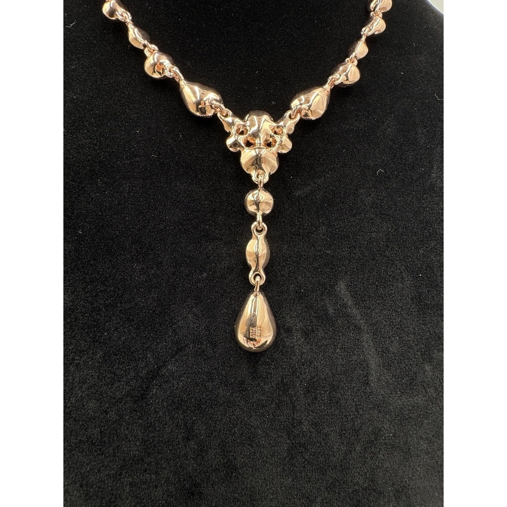 Givenchy Rose Gold Tone Parure Crystal Y Drop Necklace Bracelet Dangle Earrings - Picture 14 of 16